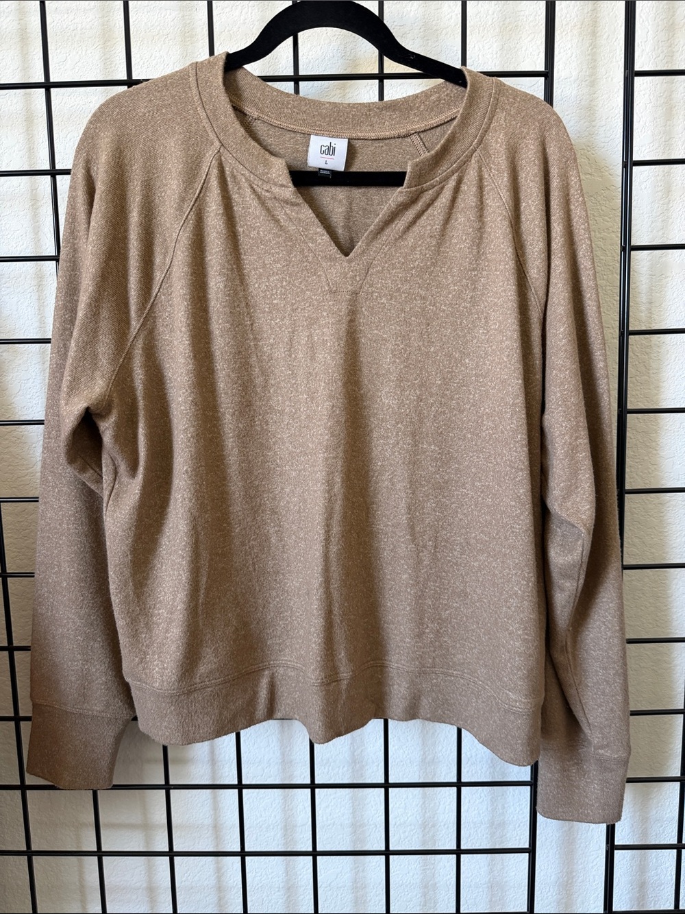 CAbi Light Brown V-Neck Pullover Sweater
